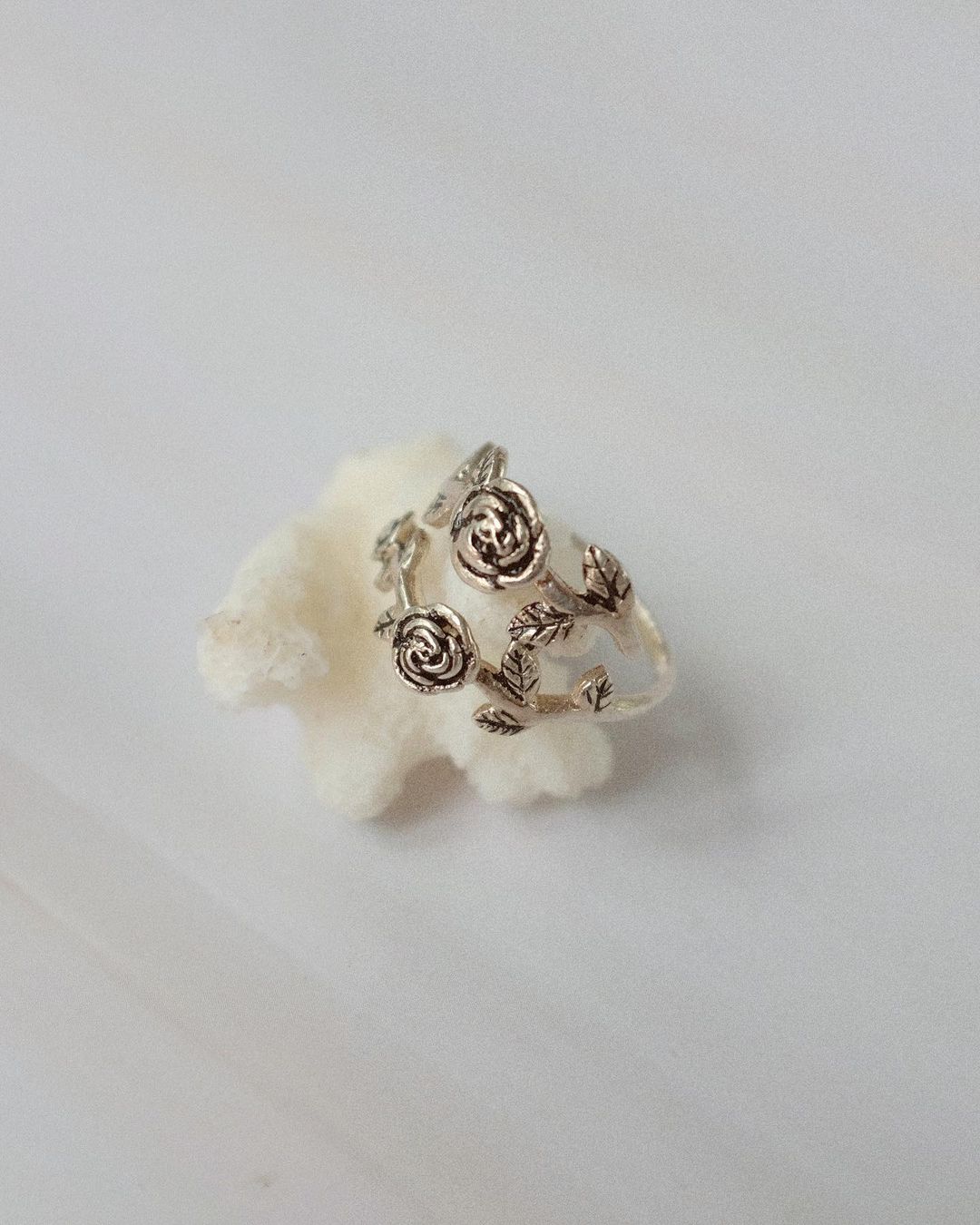 Double Rose Silver Ring