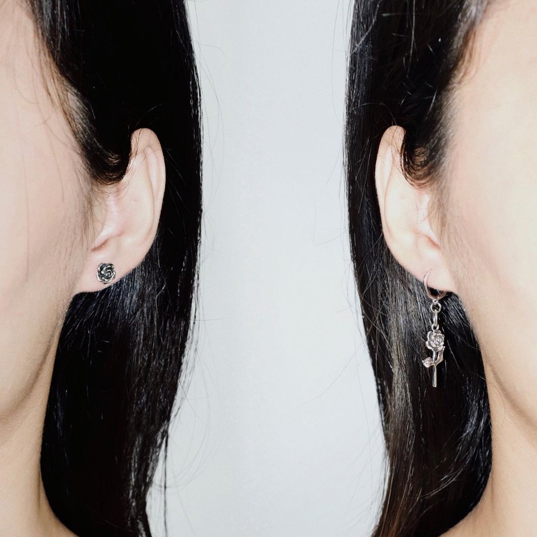 Rose Silver Earrings